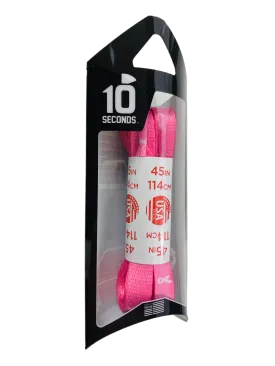 10 Seconds ® Athletic Printed Laces | Pink with White Ribbon