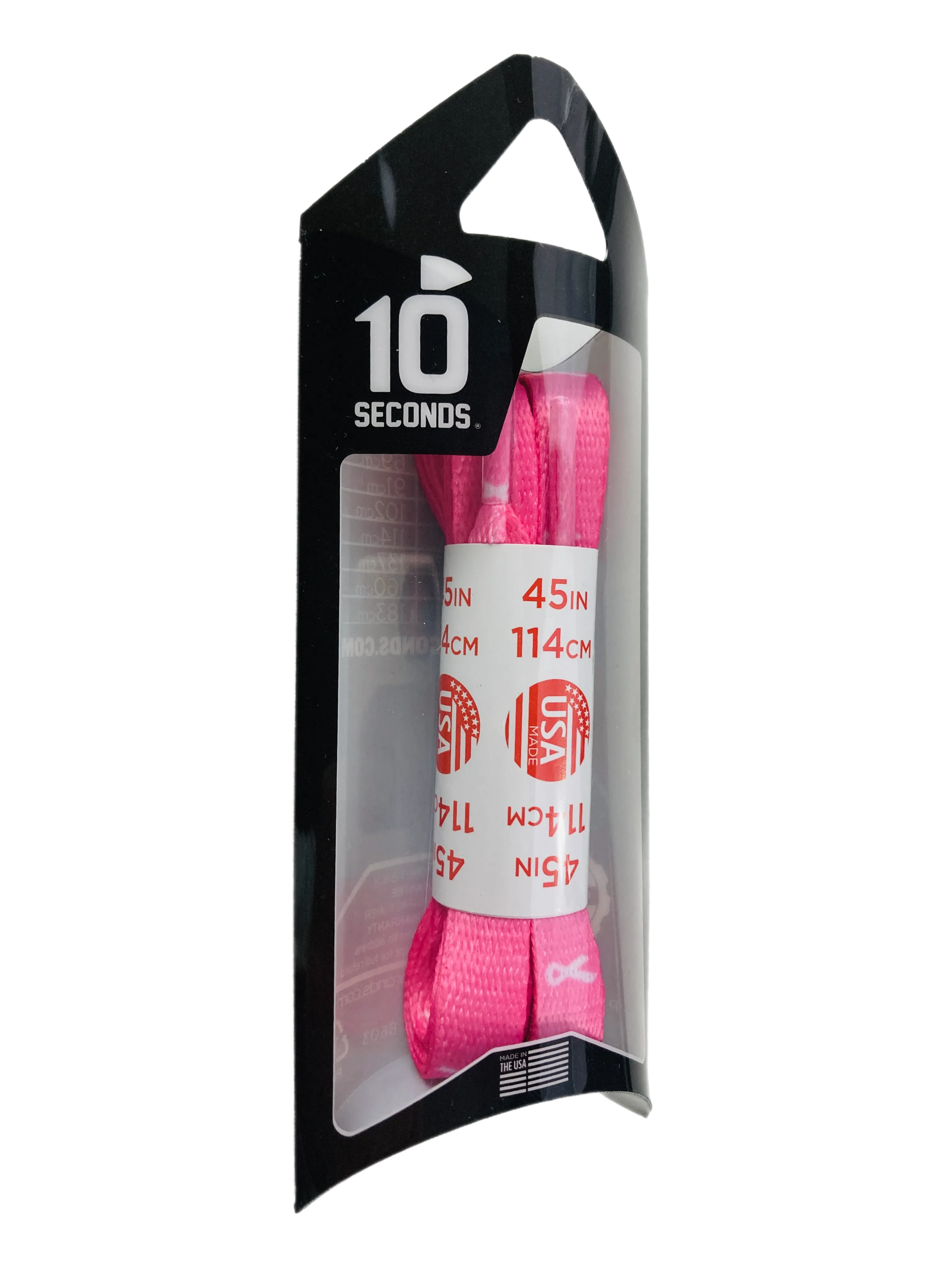 10 Seconds ® Athletic Printed Laces | Pink with White Ribbon