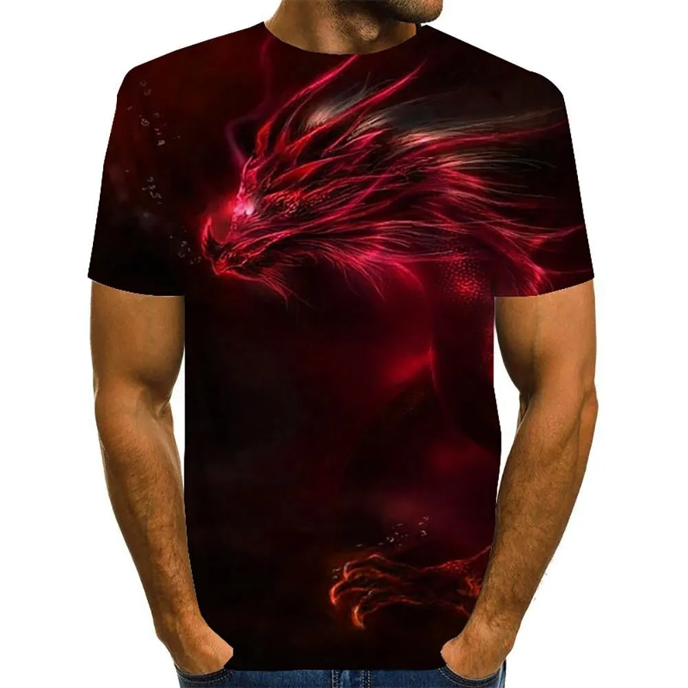 3D Graphic Short Sleeve Shirts Dragon