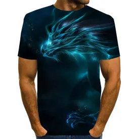 3D Graphic Short Sleeve Shirts Dragon