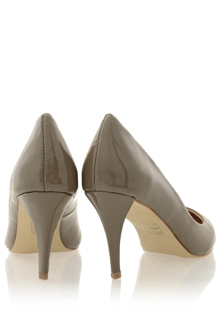 AGNES Taupe Patent Court Pumps