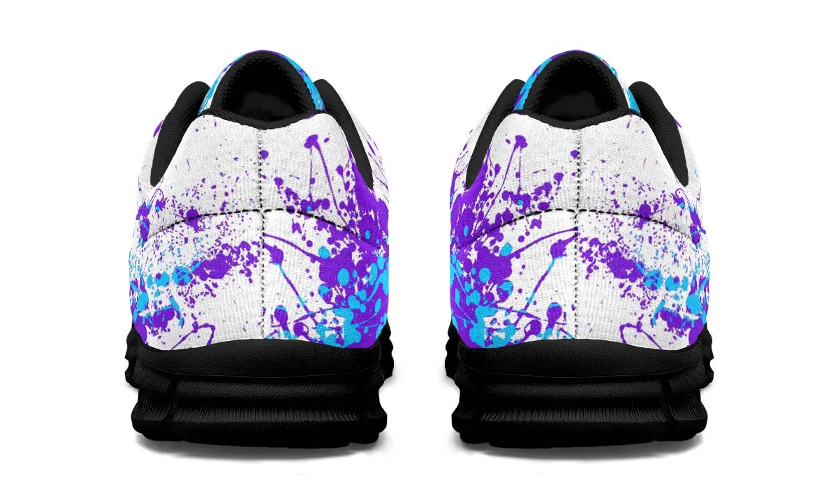 Aqua Purple White Splatter