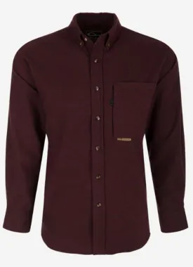 Autumn Brushed Twill Houndstooth LS in Windsor Wine by Drake