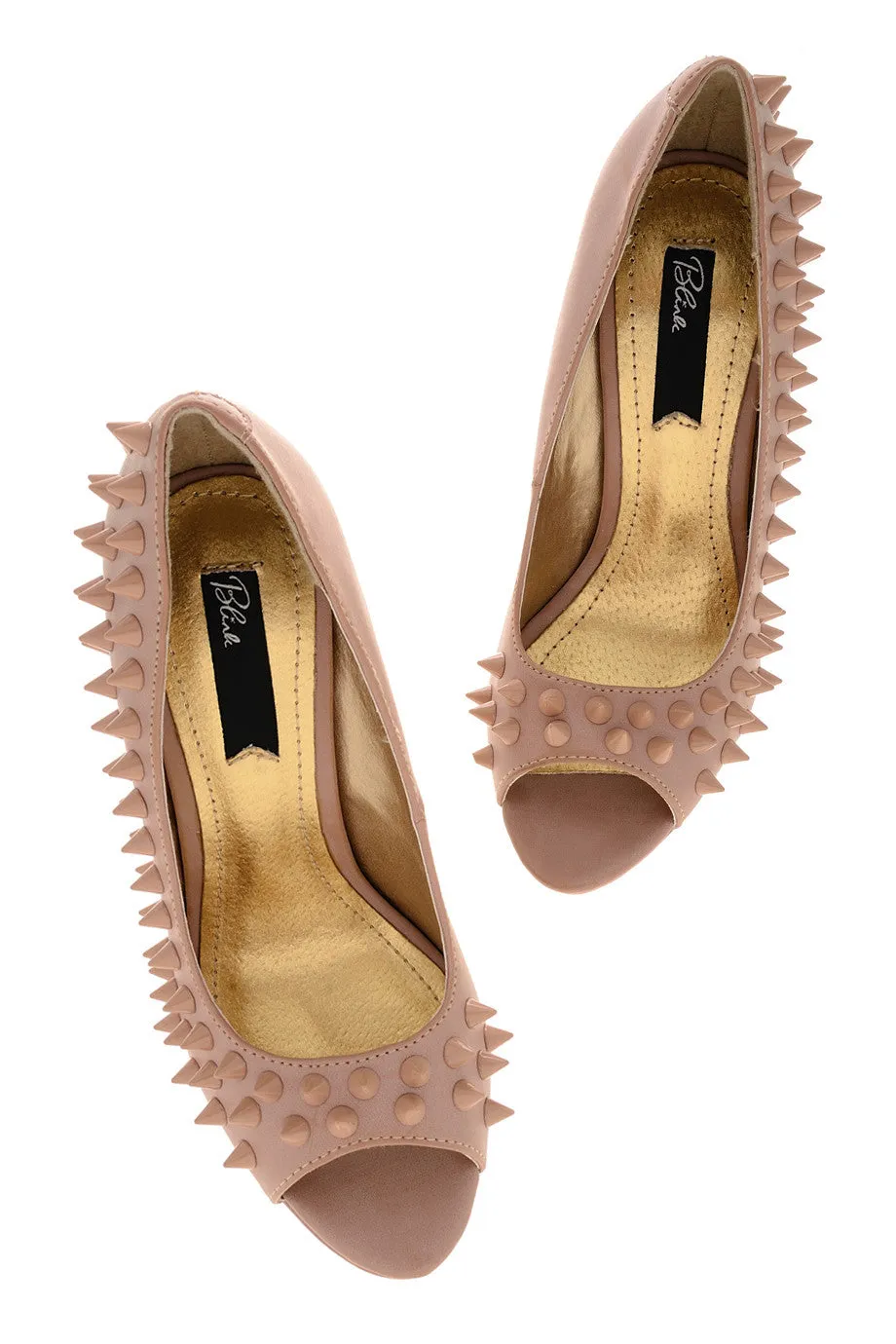 BLINK FREYA Nude Studded Peep Toes