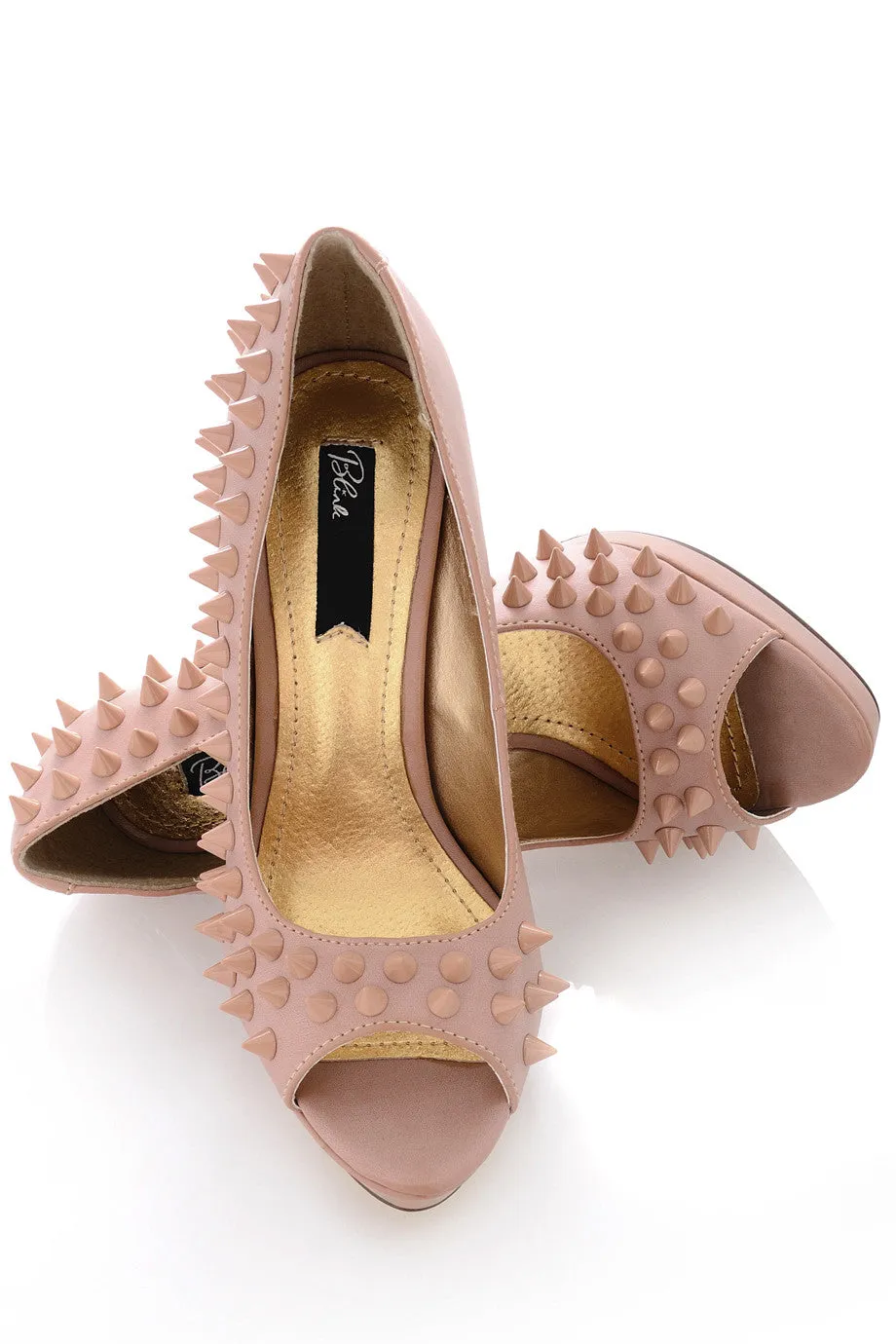 BLINK FREYA Nude Studded Peep Toes