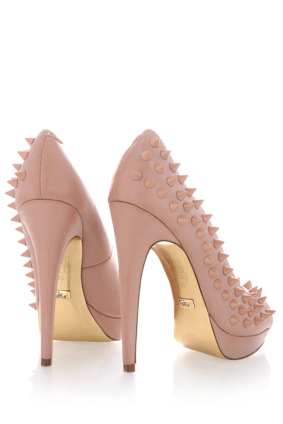 BLINK FREYA Nude Studded Peep Toes