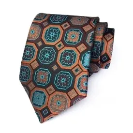 Classy Men Formal Bronze Ice Squared Silk Necktie