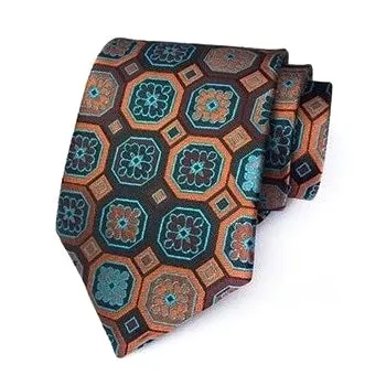 Classy Men Formal Bronze Ice Squared Silk Necktie