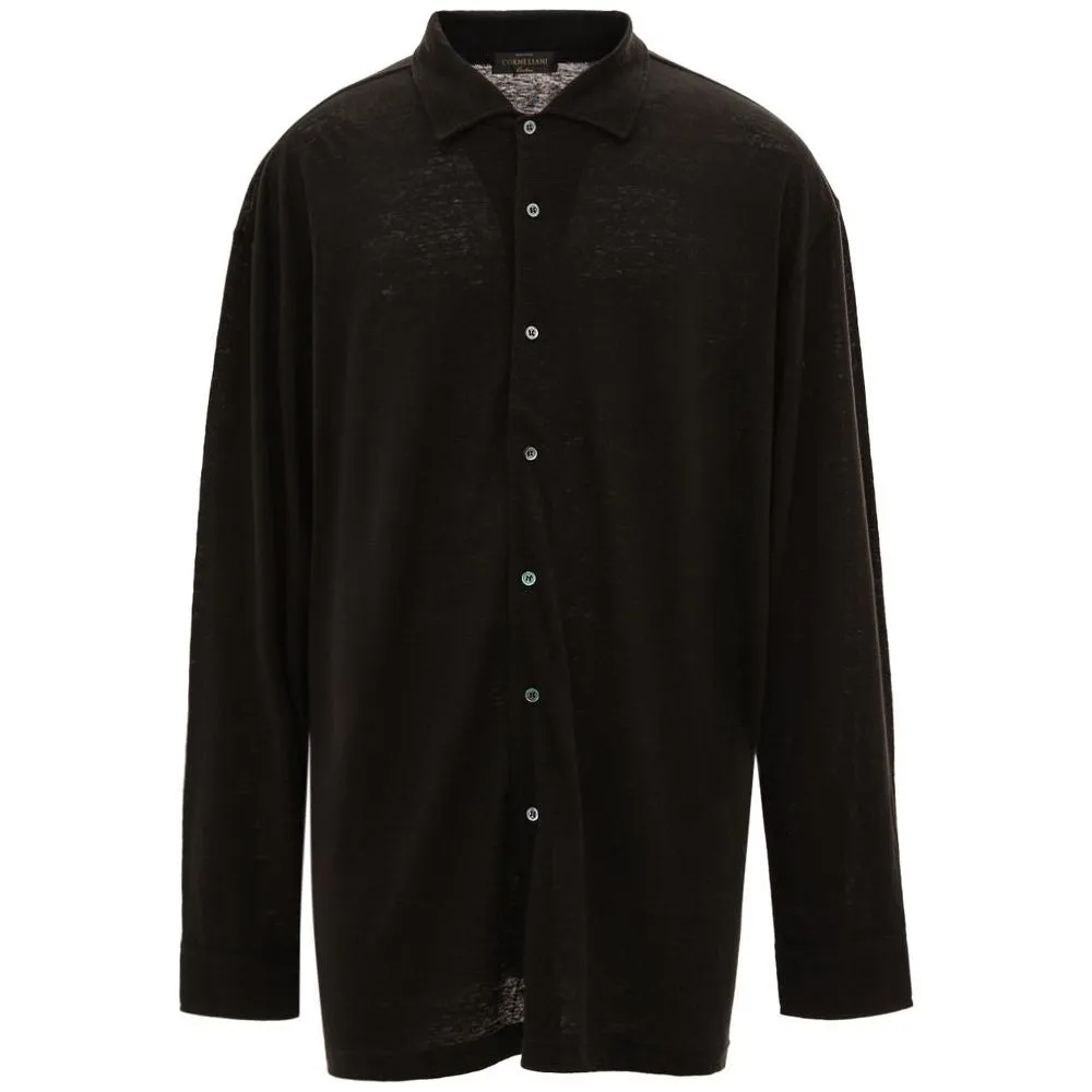 Corneliani Black Linen Shirt