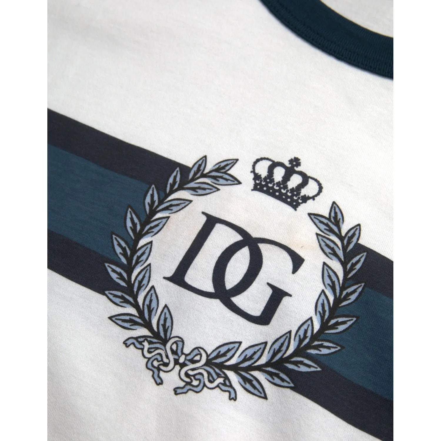 Dolce & Gabbana White D&G Logo Cotton Short Sleeves T-shirt