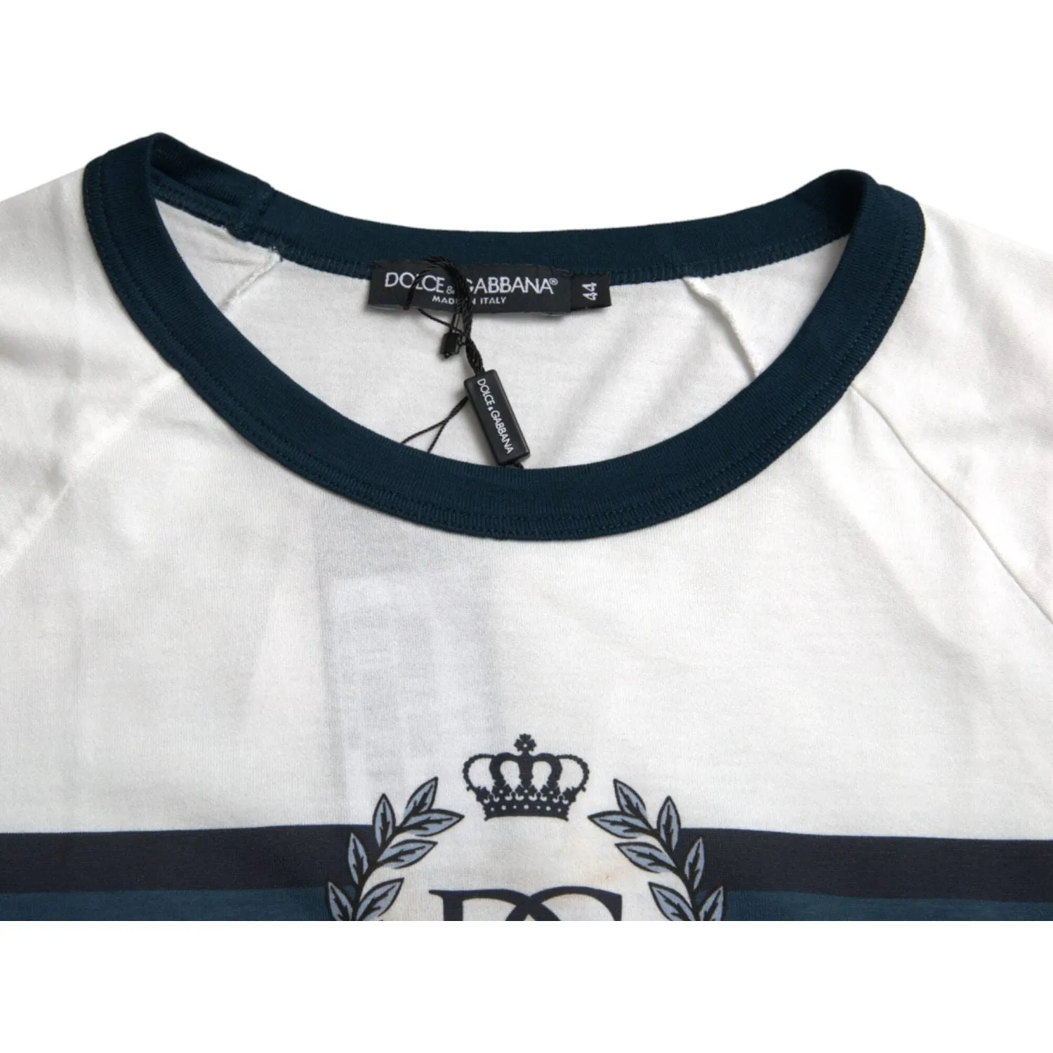 Dolce & Gabbana White D&G Logo Cotton Short Sleeves T-shirt