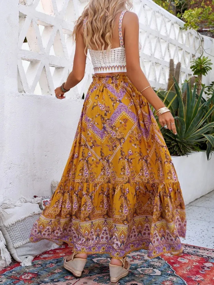 Fashion Sweet Clothing Long New Bohemian Beach Elegant Loose Skirt Dress