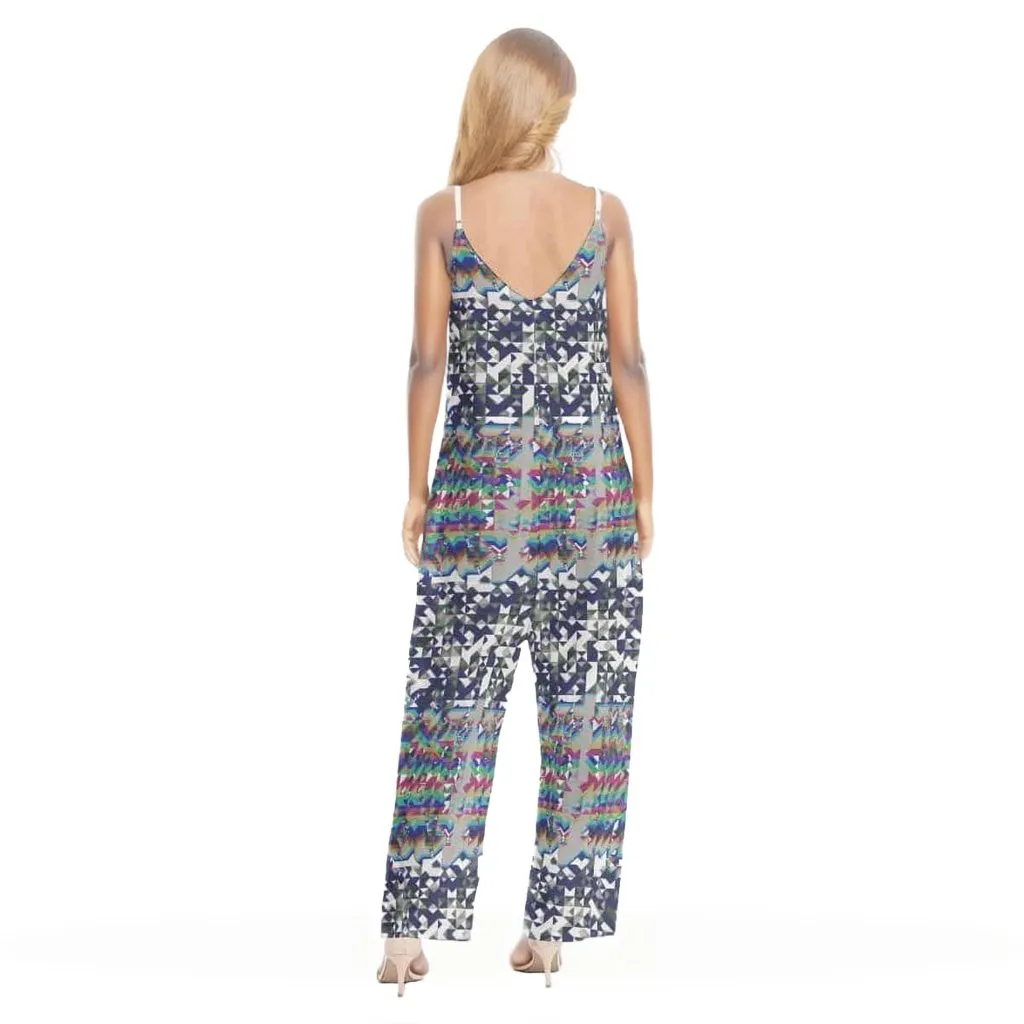 Fractured Womens Loose Cami Jumpsuit