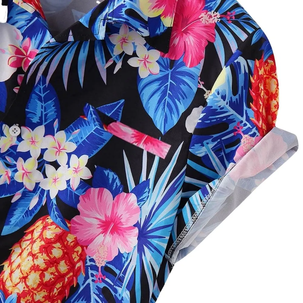 Hawaiian Shirt for Men Funky Casual Button Down Shortsleeve