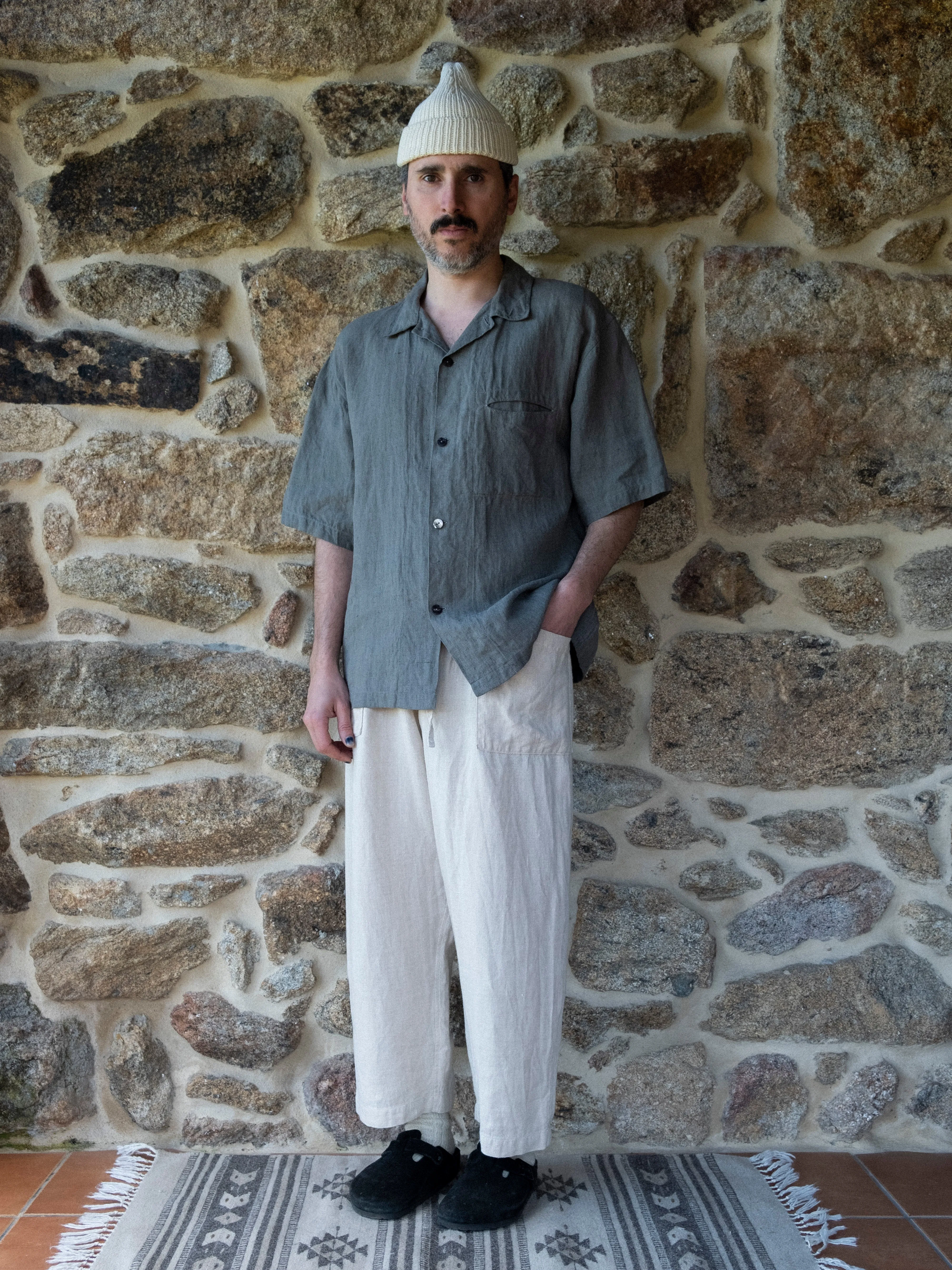 Hemp Short-sleeve Shirt | Oak Gall  & Iron Hand-dyed