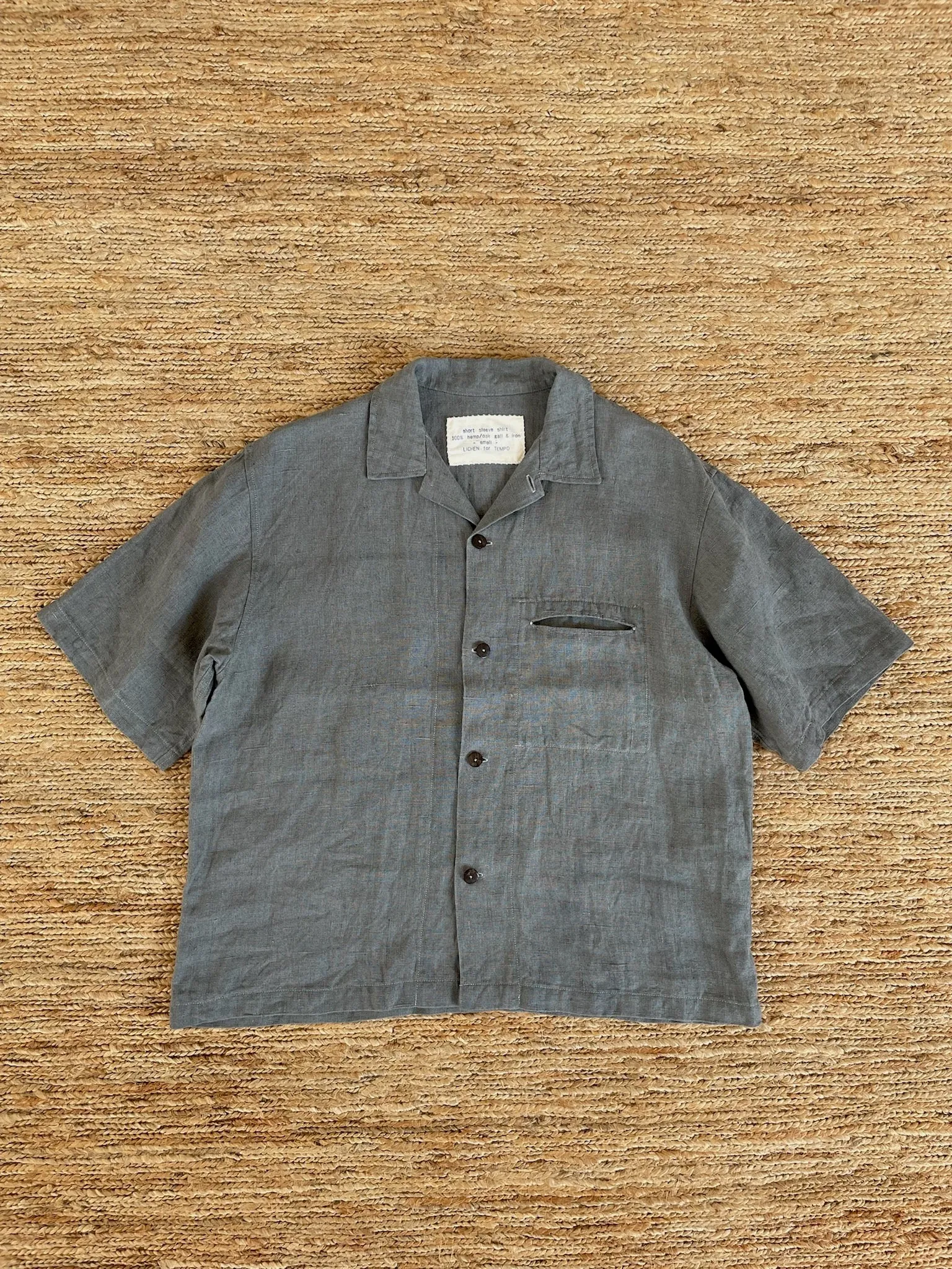 Hemp Short-sleeve Shirt | Oak Gall  & Iron Hand-dyed