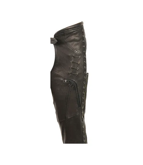 Ladies Stylish Leather Motorcycle Chaps 6535 WC Lace