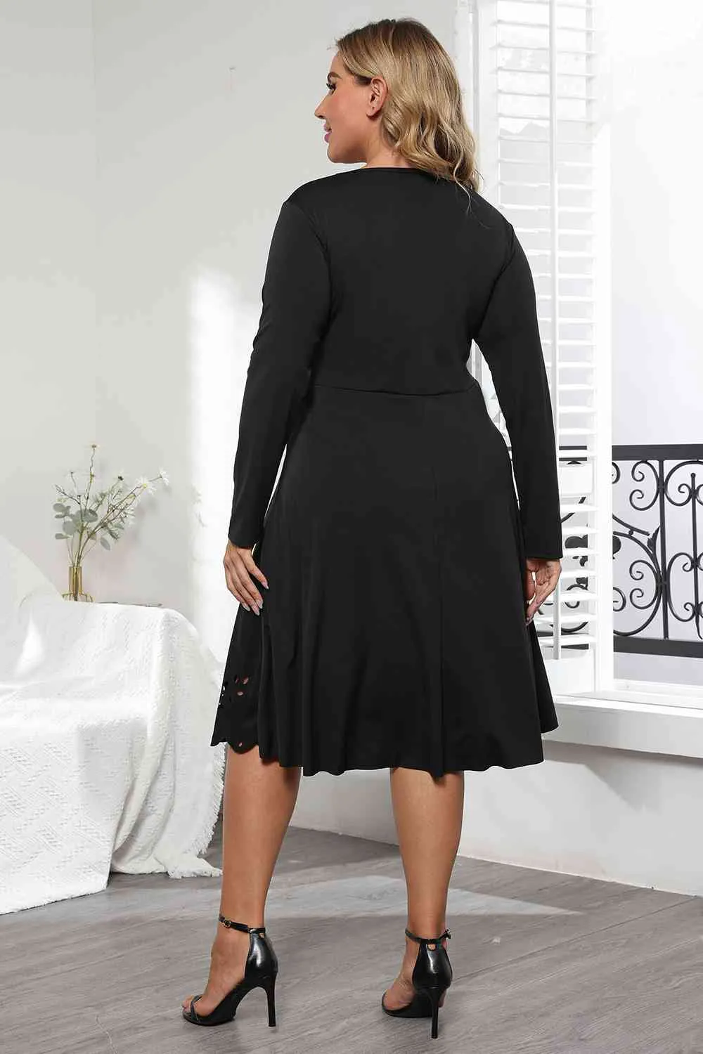 Long Sleeve Cutout Detail Dress