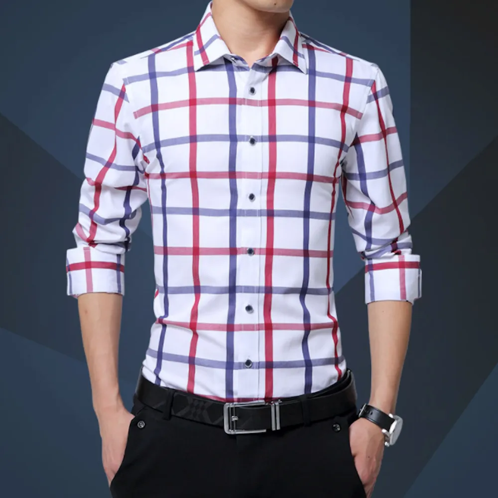 Mens Button Down Checkered Shirt