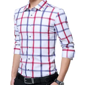 Mens Button Down Checkered Shirt