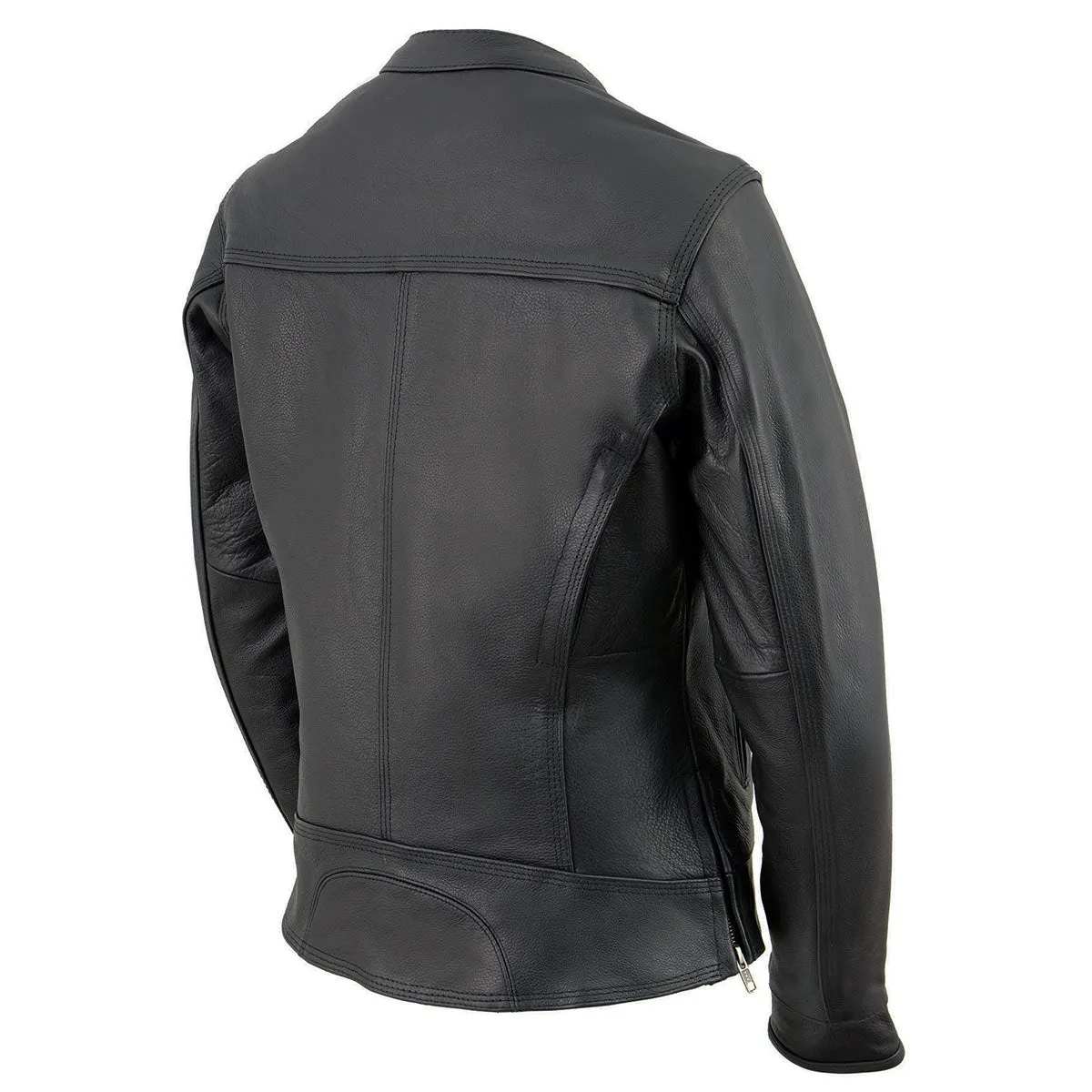 Milwaukee Leather MLL2552 Women's Black 'Cool-Tec' Leather Scooter Triple Stitch Jacket