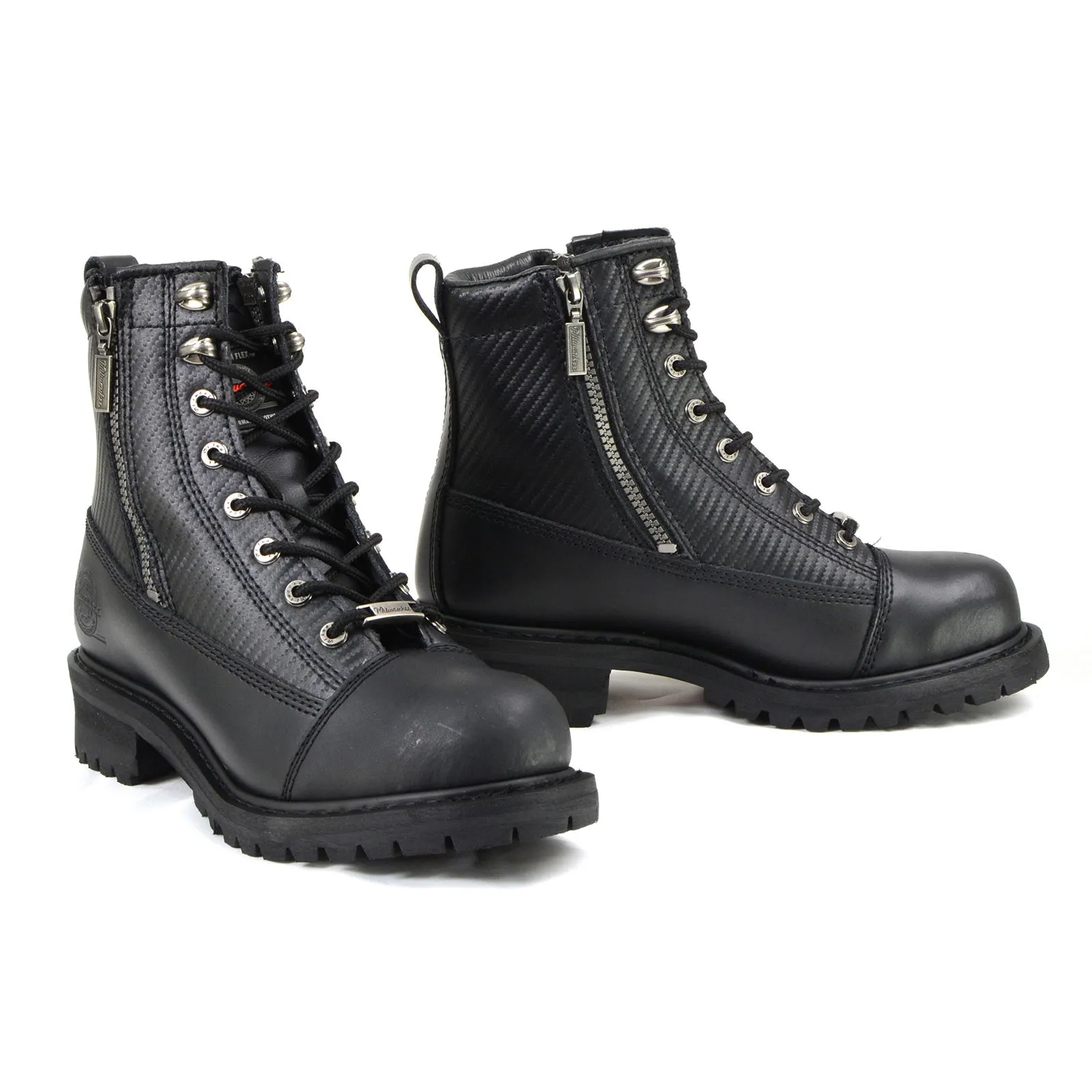 Milwaukee Motorcycle Clothing Company MB408 Men's Black Accelerator Motorcycle Leather Boots