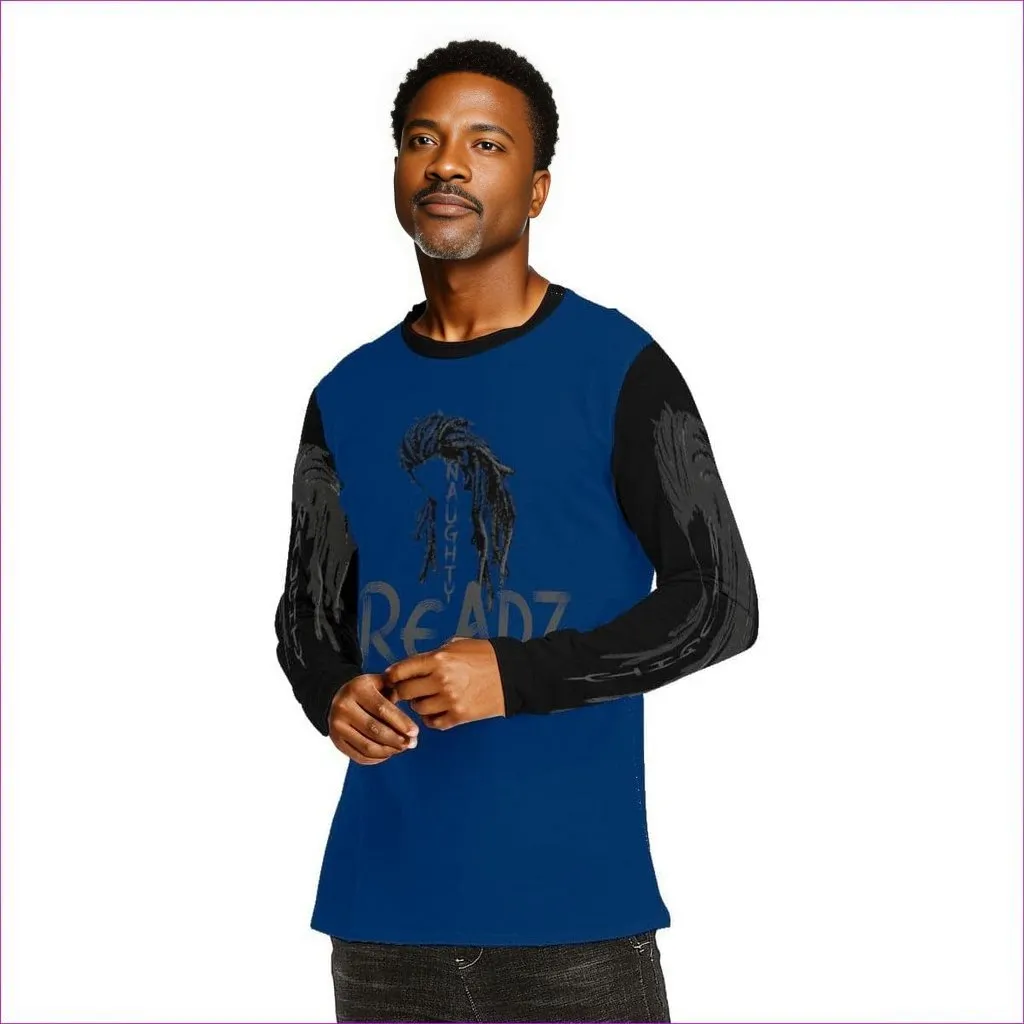 Naughty Dreadz Long Sleeve Blue T-Shirt  | 100% Cotton