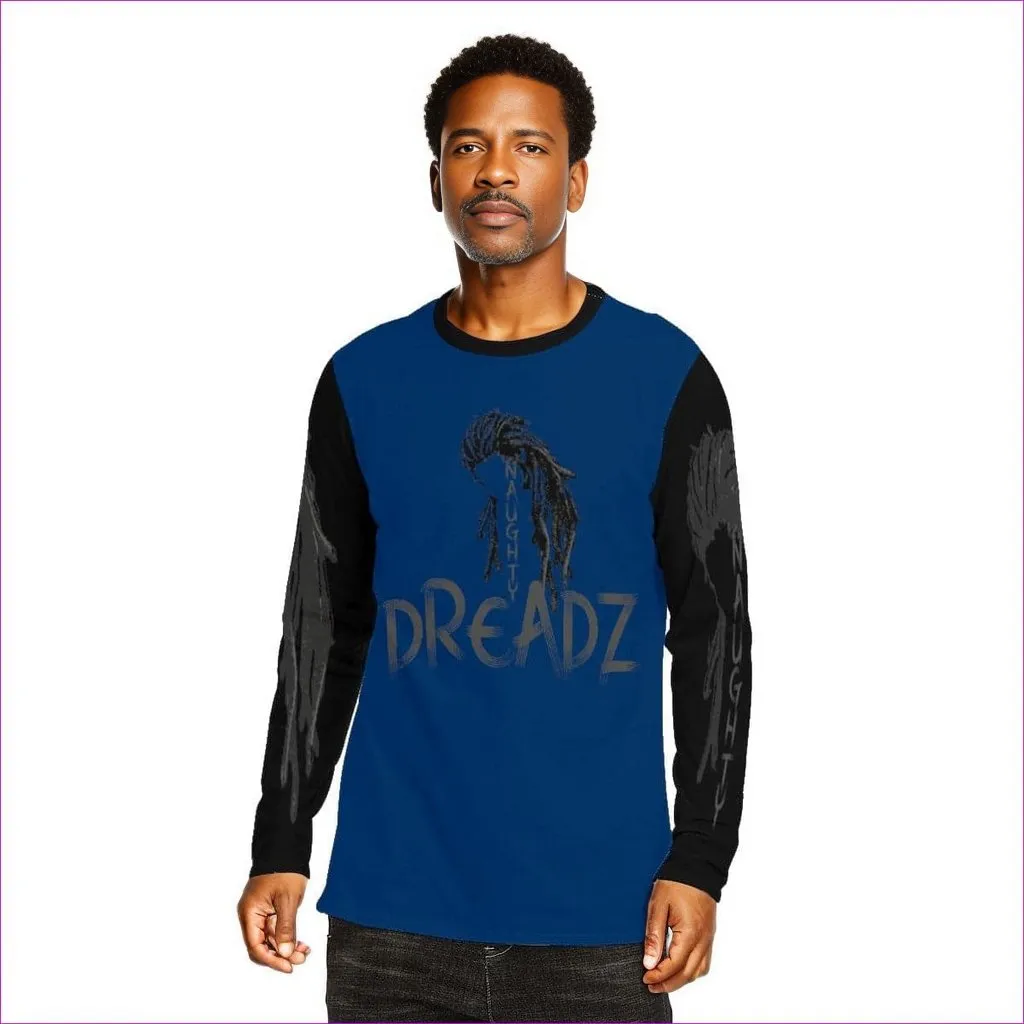 Naughty Dreadz Long Sleeve Blue T-Shirt  | 100% Cotton