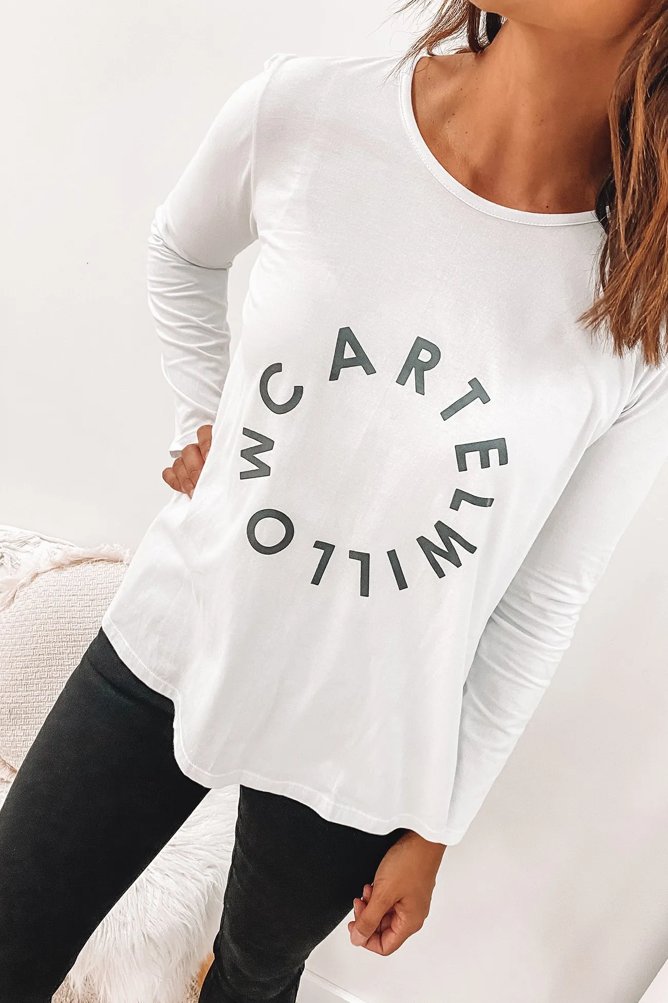 Orbit Long Sleeve Top White