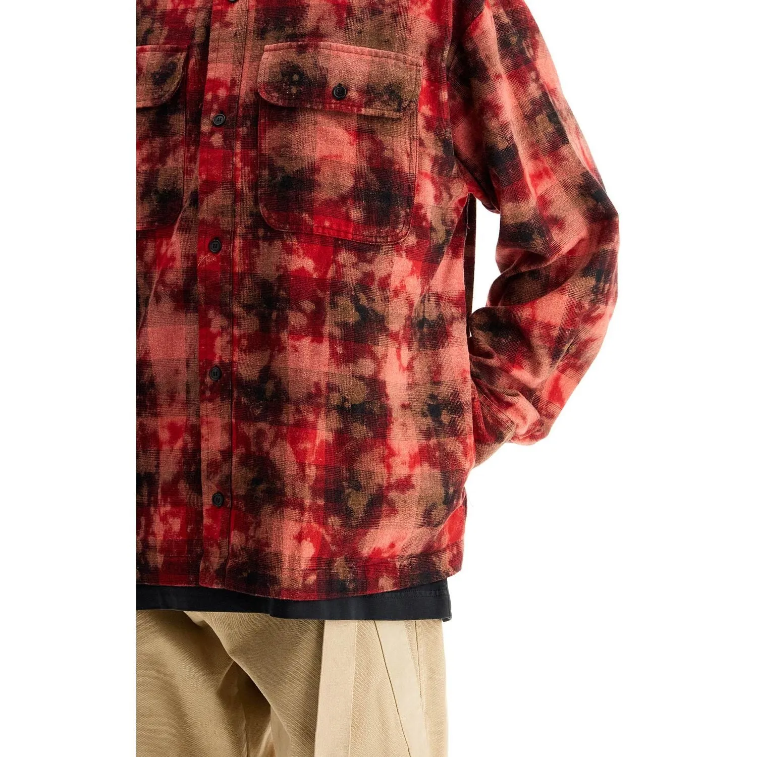 Palm Angels 'flannel shirt with curved logo