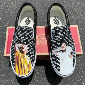 Post Malone Black Slip On Vans Color