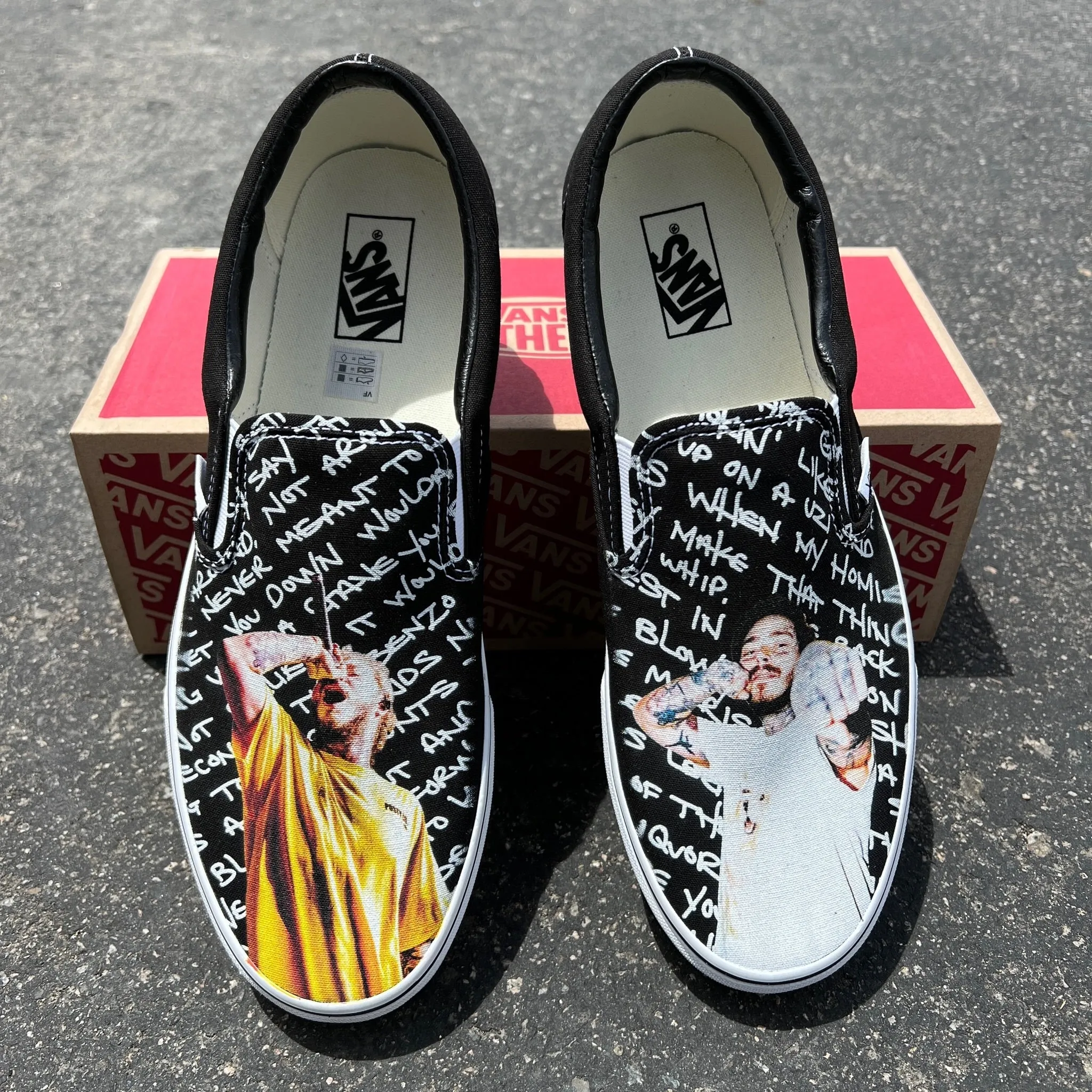 Post Malone Black Slip On Vans Color