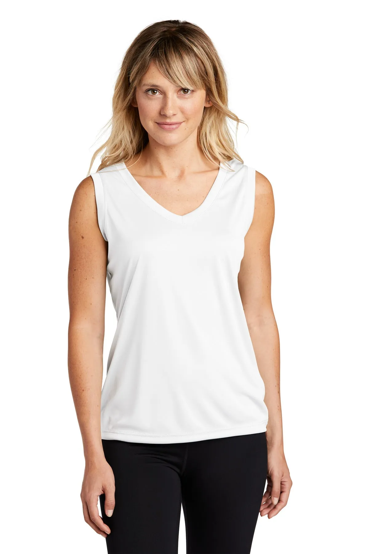 Sport-Tek® Ladies Sleeveless PosiCharge® Competitor™ V-Neck Tee. LST352