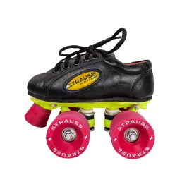 STRAUSS Gripper Skating Shoes | Fixed Body Roller Skates | Shoe Skate With Rubber Wheel |Ideal For Boys, Girls and Kids |Suitable For All Skill Level | Ideal For Junior (13-14 Years) ,Size-6, (Red/Black)