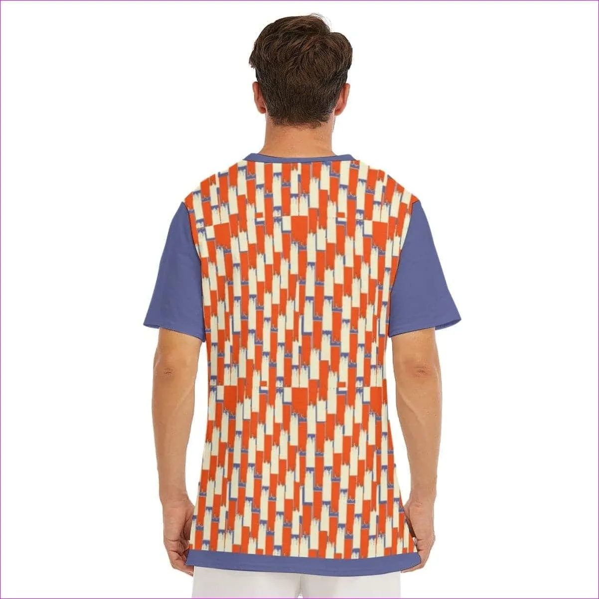 Taped Men's O-Neck T-Shirt | 100% Cotton- Orange