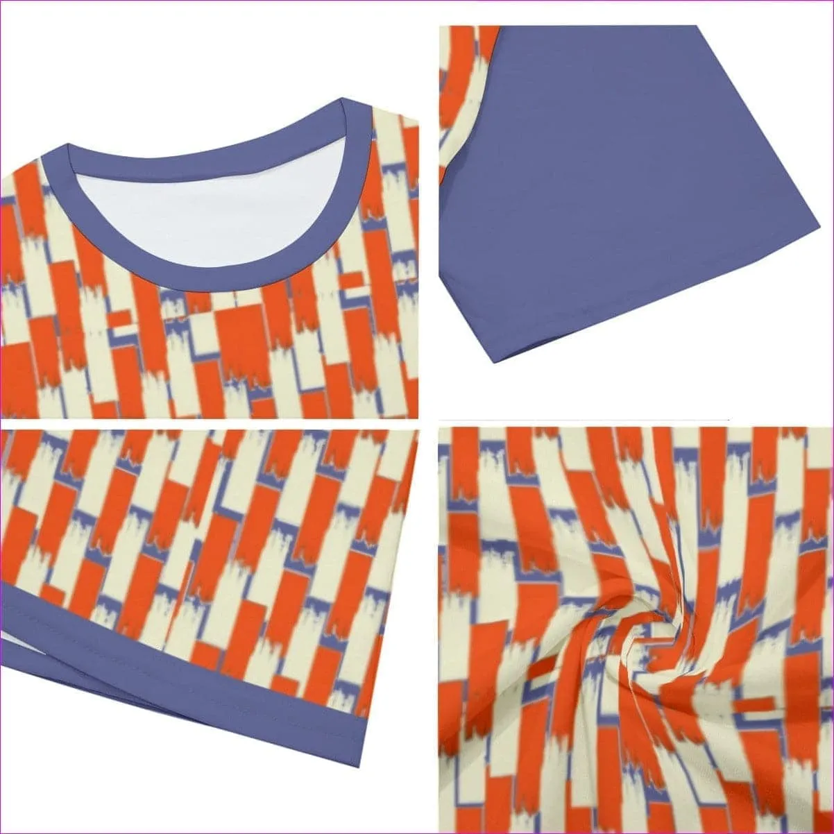 Taped Men's O-Neck T-Shirt | 100% Cotton- Orange