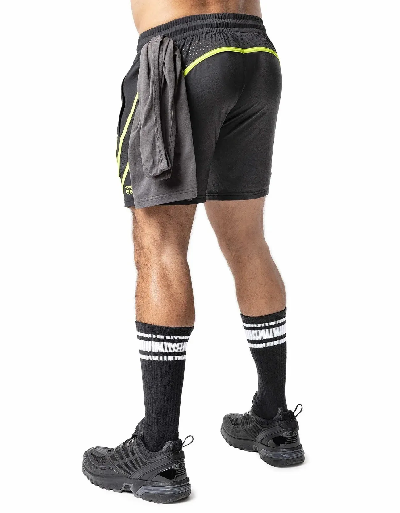 Voltage Rugby Short-Black/Acid Lime